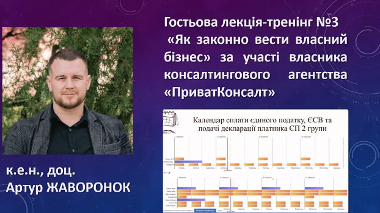 Завершальна лекція-тренінг на тему: “Як законно вести власний бізнес” для здобувачів освітніх програм кафедри бізнесу та управління персоналом